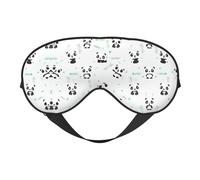 Panda - Máscara de ojos de doble cara con estampado de bambú, opaca para dormir, cómoda máscara de ojos para dormir para todas las ocasiones