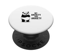 Panda Mi Ansiedad Tiene Ansiedad Diversión PopSockets PopGrip Adhesivo