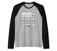 Panda Mood of the Day Funny Weekday Emotion Kawaii Cute Camiseta Manga Raglan