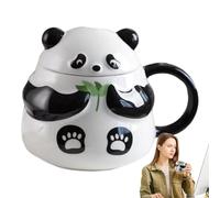 Panda Mug, Cute Drinking Cup with Lid, Multifunctional Coffee Ceramic Cup, Novel Animal Milk Cup, Cartoon Water Mug for Tea, Milk and Coffee, Perfect for Panda Lovers and Daily Use