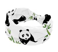 Panda National Treasure - Diademas anchas de bambú para mujer, antideslizantes, deportivas, elásticas, diadema ancha para yoga, entrenamiento, uso diario