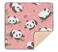 Panda Oriental Cane Blush Pattern Soft Thick Baby Gym & Activity Mat for Floor Non-Toxic Kicking Mat for Baby Kids Toddler Infant (127.0 x 127.0 cm)