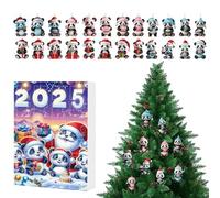 Panda Ornaments, Cuenta Regresiva 24 Días, Acrílico 2D Colgante, Colgante De Animales, De Mochila Para Niños, Decoración 'árbol De Navidad, Ornamento Balcón Del Puerto
