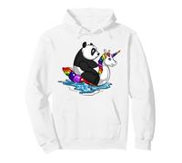 Panda Oso Montando Unicornio Flotador Divertido Panda Sudadera con Capucha