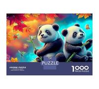 Panda otoño 1000 Piece Precise Interlocking Panda otoño Jigsaw for Teens Digital Detox Frameable Puzzle Stay at Home Fun Limited Edition 52x38cm/1000pcs