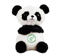 Panda-Panda Sentado De Peluche Suave, Peluche Panda Realista Para Apoyo Emocional, Juguete De Peluc-he Panda Suave Con Luces Y Movimiento De Respiración Rítmica Para Una Experiencia Calmante