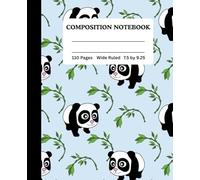 PANDA PATTERN COMPOSITION NOTEBOOK | Wide Ruled | 110 Pages | 7.5 by 9.25 inches: Perfect for School, Office and Personal Use. Stylish and Durable ... A Gift Idea for Students and Adults