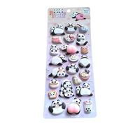 Panda Pegatinas 3D - Pegatinas de esponja transparentes, lindas pegatinas decorativas reutilizables, diseño divertido | Para niños, amigos, interiores y exteriores, planificador de frigorífico, hogar