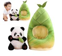 Panda Peluche de 33,78 cm, diseño de oso panda | Peluche suave - felpa corta con relleno de algodón PP 250 g, diseño ligero de abrazo para casa, coche, viajes e ideas de regalo