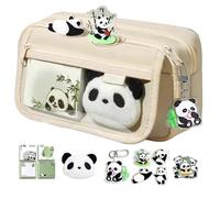 Panda Pencil Pouch - con Cremallera con Llavero | de Almacenamiento para