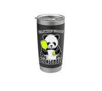 Panda Pickleball Todo lo que quiero hacer es un lindo y divertido jugador de osos Vaso térmico de acero inoxidable de doble pared