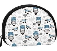 Panda Pilot and Airplane Mujeres y niñas Cute Fashion Monedero Monedero Bolsa Change Pouch Key Holder