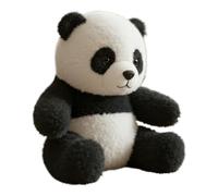 Panda Plush Doll, Soft Plush Figurine, Adorable Table Ornament, Huggable Collectible Decoration, Cute Stuffed Animal Display for Bedroom, Shelf, Living Room, Nursery, Home, 7.09x7.09x9.84 Inches