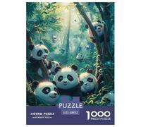 Panda Puzzle 1000 piezas selva densa rompecabezas juego de inteligencia decoración interior de cartón 100% reciclado para la relajación y la creatividad como regalo 52x38cm/1000pcs