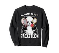 Panda Racketlon Todo lo Que Quiero Hacer es Divertido y Lindo Jugador de Osos Sudadera