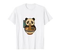 Panda Ramen Kawaii Ilustración Fideos japoneses Estilo Anime Camiseta
