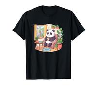 Panda Relajante con Plantas de rincón de Lectura acogedoras de té Camiseta