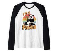 Panda Retro con Gafas de Sol Soy un Panda Camiseta Manga Raglan