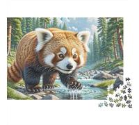 Panda Rojo Arroyo Bosque Puzzle de 1000 Piezas Puzzle para Adultos Papel Adultos Familia Regalo Decoración Relajación 70x50cm/1000pcs