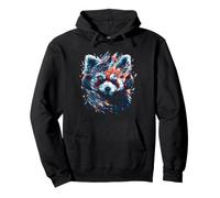Panda Rojo Arte Diseño Animal Sudadera con Capucha