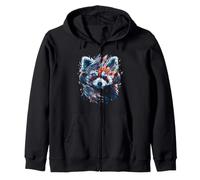 Panda Rojo Arte Diseño Animal Sudadera con Capucha