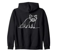 Panda Rojo Arte Lineal Amante Sudadera con Capucha