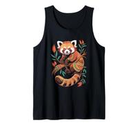 Panda Rojo Arte Tribal Indio Nativo Americano Camiseta sin Mangas