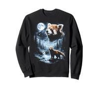 Panda Rojo Aullando a la Luna 90's Retro Sudadera