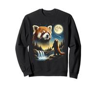Panda Rojo Aullando a la Luna Meme Divertido Panda Rojo de los 90 Sudadera
