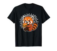 Panda Rojo Burger Sparkle Kawaii Camiseta