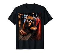 Panda Rojo Comer Perros Calientes Snack Amante Animal Niños Niños Jóvenes Camiseta