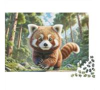 Panda Rojo Escena del Bosque Puzzle de 1000 Piezas Puzzle para Adultos Papel Puzzle para Toda la Familia Relajación Decoración Regalo 70x50cm/1000pcs