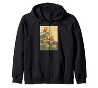 Panda Rojo Gran Ola Kawaii Anime Mascota Panda Rojo Arte Japonés Sudadera con Capucha