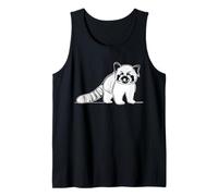 Panda Rojo Pequeño Oso Línea Arte Mamífero Arte Zoólogo Camiseta sin Mangas