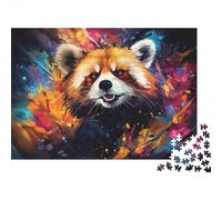 Panda Rojo Puzzle de 1000 Piezas Papel para Adultos Estilo Abstracto Puzzle para Toda la Familia Decoración Regalo 52x38cm/1000pcs
