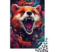 Panda Rojo Puzzle para Adultos Puzzle de 1000 Piezas Arte Abstracto Papel Juego de Puzzle 1000 Piezas Alivio Estrés Decoración Hogar Regalo 70x50cm/1000pcs