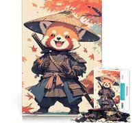 Panda Rojo Samurai - Rompecabezas de Arte japonés para Adolescentes, 1000 Piezas, Juego Mental, Juguete Relajante, Corte preciso, (38x52cm)