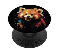 Panda Roux - Animal Lindo Estilo Acuarela Splash Art PopSockets PopGrip Adhesivo