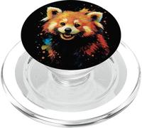 Panda Roux - Animal Lindo Estilo Acuarela Splash Art PopSockets PopGrip para MagSafe