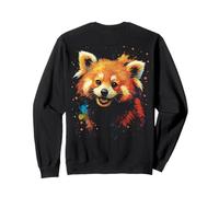 Panda Roux - Animal Lindo Estilo Acuarela Splash Art Sudadera