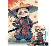 Panda Samurai - Lindo Samurai para Adultos Rompecabezas de 1000 Piezas Juguete para aliviar la ansiedad Bordes precisos Regalo considerado (38x26cm)