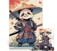 Panda Samurai - Lindos Rompecabezas Samurai para Adolescentes, 1000 Piezas, Juguete de lógica Resistente, diversión compartida, Bordes Transparentes, Regalo Encantador (50x75cm)