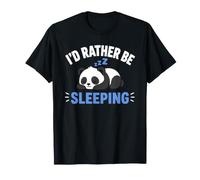 Panda Sleep Funny Nap Humor Lazy I'D Rather Be Sleeping Camiseta