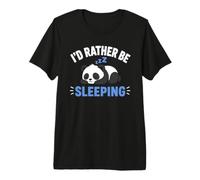 Panda Sleep Funny Nap Humor Lazy I'D Rather Be Sleeping Camiseta Premium