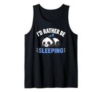 Panda Sleep Funny Nap Humor Lazy I'D Rather Be Sleeping Camiseta sin Mangas
