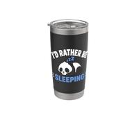 Panda Sleep Funny Nap Humor Lazy I'd Rather Be Sleeping Vaso térmico de acero inoxidable de doble pared