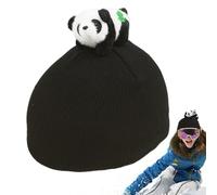 Panda Snowboard-Helmüberzug - Süße 3D Tier-Skihelmhülle | Weicher Flauschiger Flanell & Seidenstoff, Dehnbarer Universal-Bezug Für Kinder Und Mädchen, Luftgeräusche Verhindern