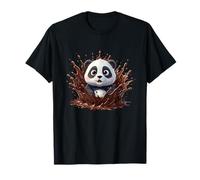 Panda Sorprendido En Chocolate Splash Kawaii Camiseta