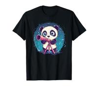 Panda Space Explorer Con Telescopio Divertido Camiseta