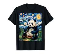 Panda Starry Night Van Gogh Art Panda Divertido Gráfico Panda Camiseta